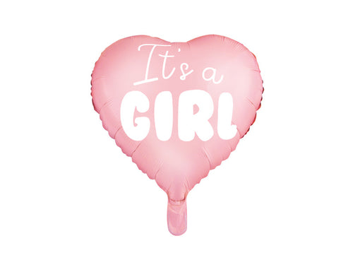 Pastel Pink 'It's A Girl' Heart Foil Balloon