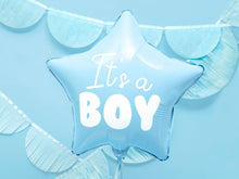 Load image into Gallery viewer, Pastel Blue &#39;It&#39;s A Boy&#39; Star Foil Balloon