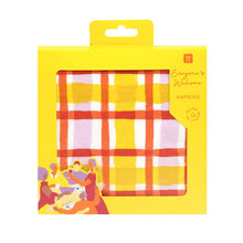 Load image into Gallery viewer, Orange and Yellow Gingham Napkins (Pack 20)