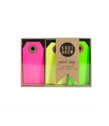 Knot & Bow Classic Neon Parcel Tags Trio