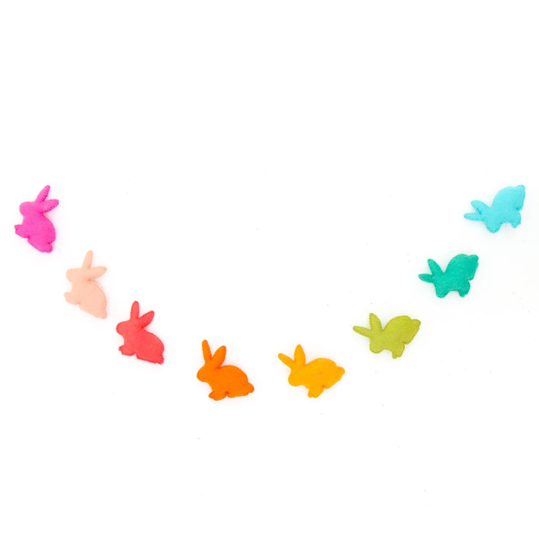 Rainbow Bunny Felt Garland