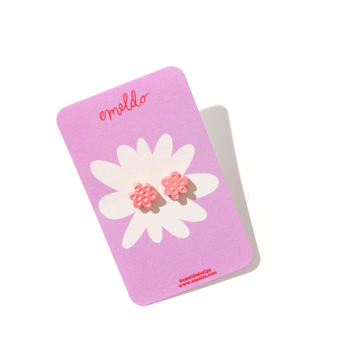 Emeldo Flower Studs //  Pink