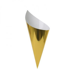 Metallic Gold Snack Cones (Pack 10)