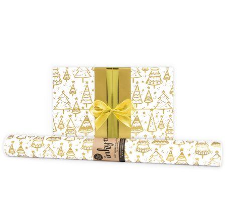 Wrapping Paper Kerstboom Gold 5 metres