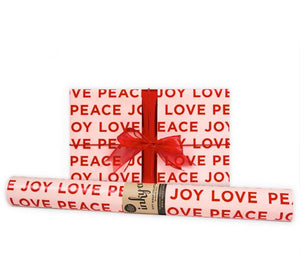 Wrapping Paper Peace Love Joy Nude 5 metres