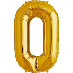 INFLATED Gold Number Foil Balloon 86cm