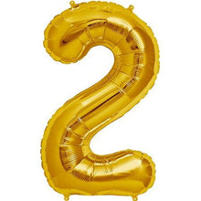 Load image into Gallery viewer, INFLATED Gold Number Foil Balloon 86cm