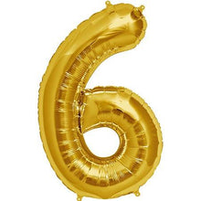 Load image into Gallery viewer, Gold Number Foil Balloon 86cm