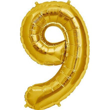 Load image into Gallery viewer, INFLATED Gold Number Foil Balloon 86cm
