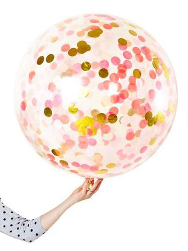 INFLATED Jumbo Confetti Balloon Pink Shimmer