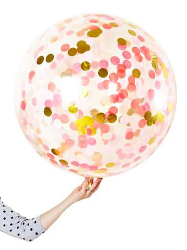 Jumbo Confetti Balloon Pink Shimmer