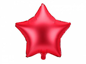 Foil Star Balloon 43cm Satin Red Translucent Green