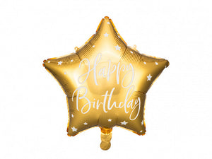 Happy Birthday Gold Star Foil Balloon