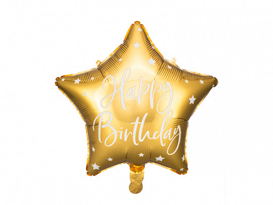 Happy Birthday Gold Star Foil Balloon