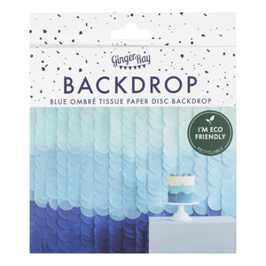 Blue Ombre Tissue Paper Backdrop