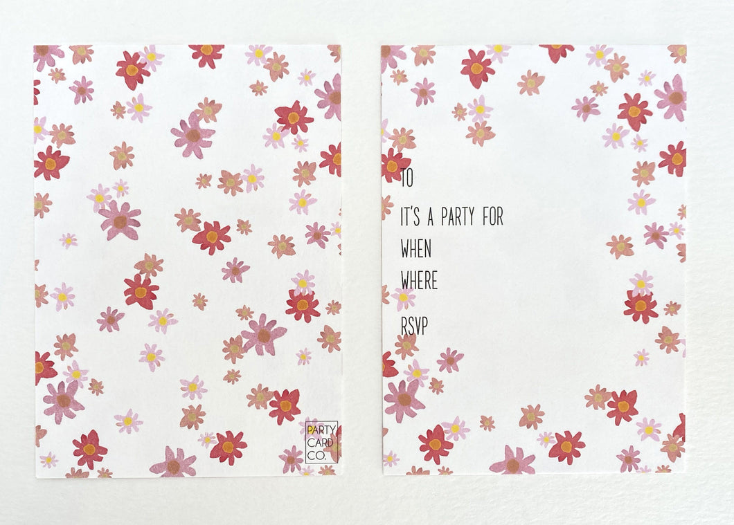 Floral Daisy Party Invites (Pack 10)