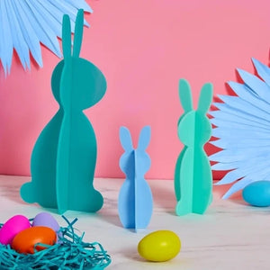 Blue Acrylic Bunny Set